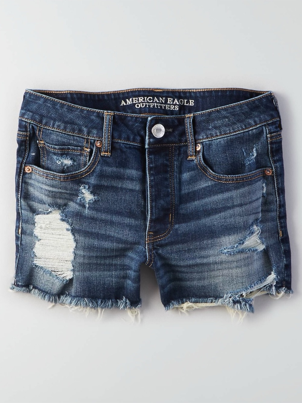 American Eagle Tomgirl Distressed Denim Shorts in Faded Way Size 10